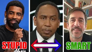 Stephen A Smith SLAMMED Over Aaron Rodgers VAX Take While Kyrie Irving Was Berated!