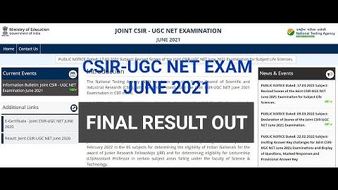 CSIR-UGC NET JUNE 2021 RESULT OUT | JRF & LECTURERSHIP/ ASST. PROFESSOR | Jan & Feb Exam 2022