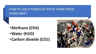 How to use a molecular kit to make Methane, water, carbon dioxide molecules