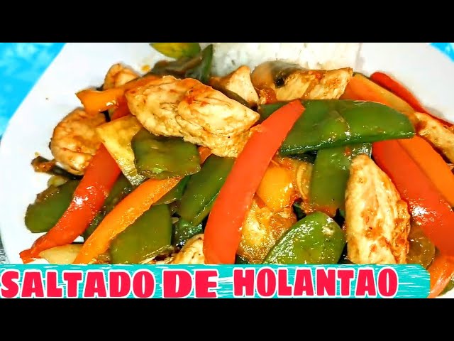 Chicharo chino con bistec (HOLANTAO O COLANTAO) - YouTube