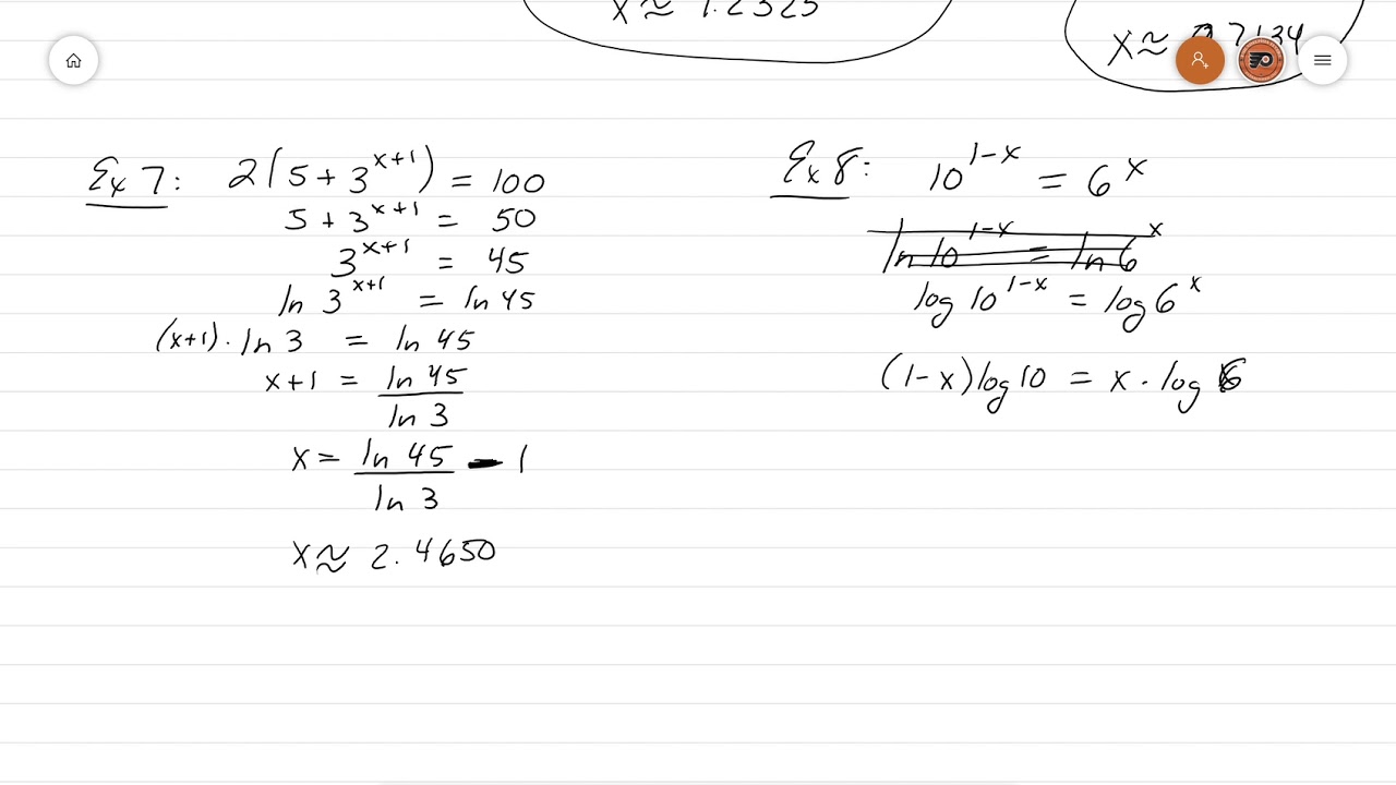 Precalculus Section 4.5 Day 1 Part 3 Exponential Equations PC - YouTube