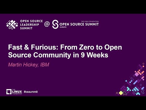 Fast & Furious: From Zero to Open Source Community in 9 Weeks - Martin Hickey, IBM Episode cover