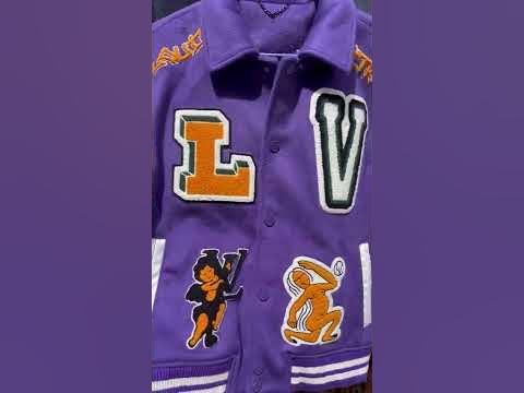 Louis Vuitton X Virgil Abloh sz 44 AW22 runway purple frog varsity jacket