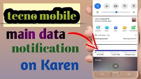Data Usage Notification Bar In Tecno Phone |How To Set Data Usage Notification Bar In Tecno Spark 4