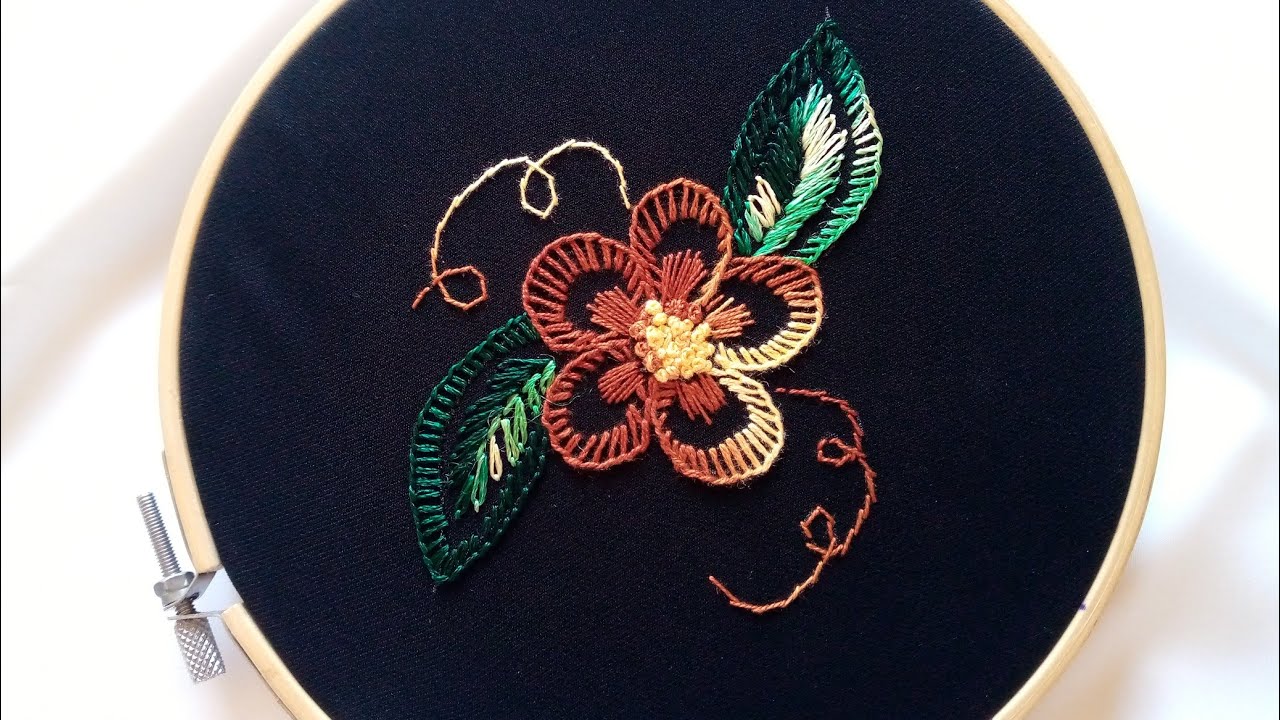 DIY Blanket Stitch Flower Embroidery Design l Art DiarY YouTube