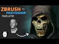 ZBrush to Photoshop Timelapse - 'Skeletor' Concept