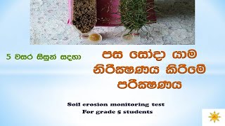 Soil erosion monitoring test for grade 5 students! grade 5! grade 5 scholarship exam