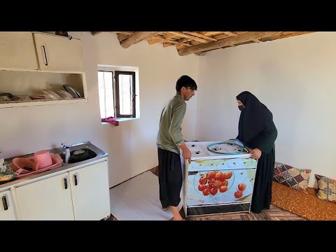 Installation Of Gas Stove And Water Pipes By Abu With The Help Of His Mother In The Mountain Hut