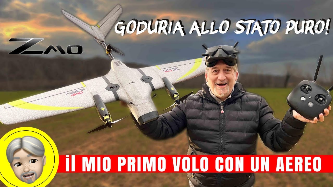 VI RENDETE CONTO? il MIO PRIMO VOLO CON UN AEREO (che poi è un DRONE) ZMO OMPHOBBY