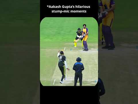 Aakash Gupta Hilarious stump mic moments at #comedianscricketleague  #cricket #ipl