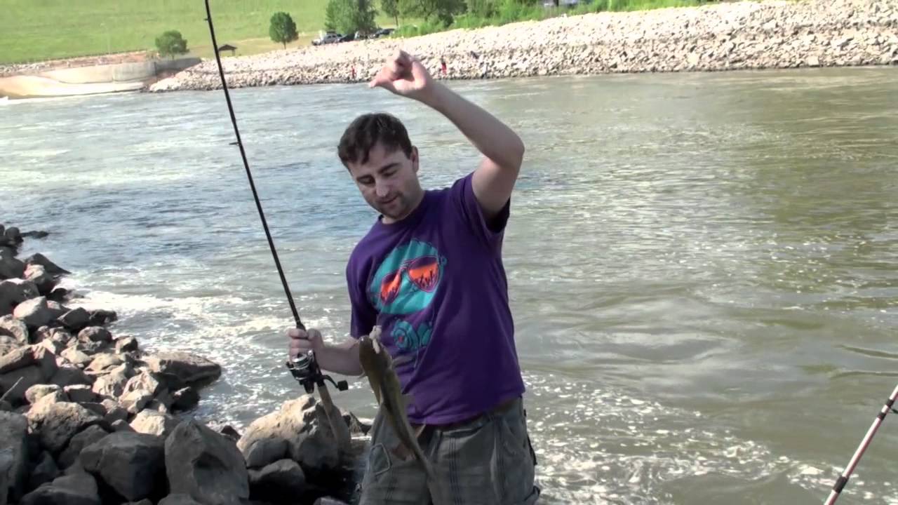 Des Moines river fishing for giant catfish YouTube
