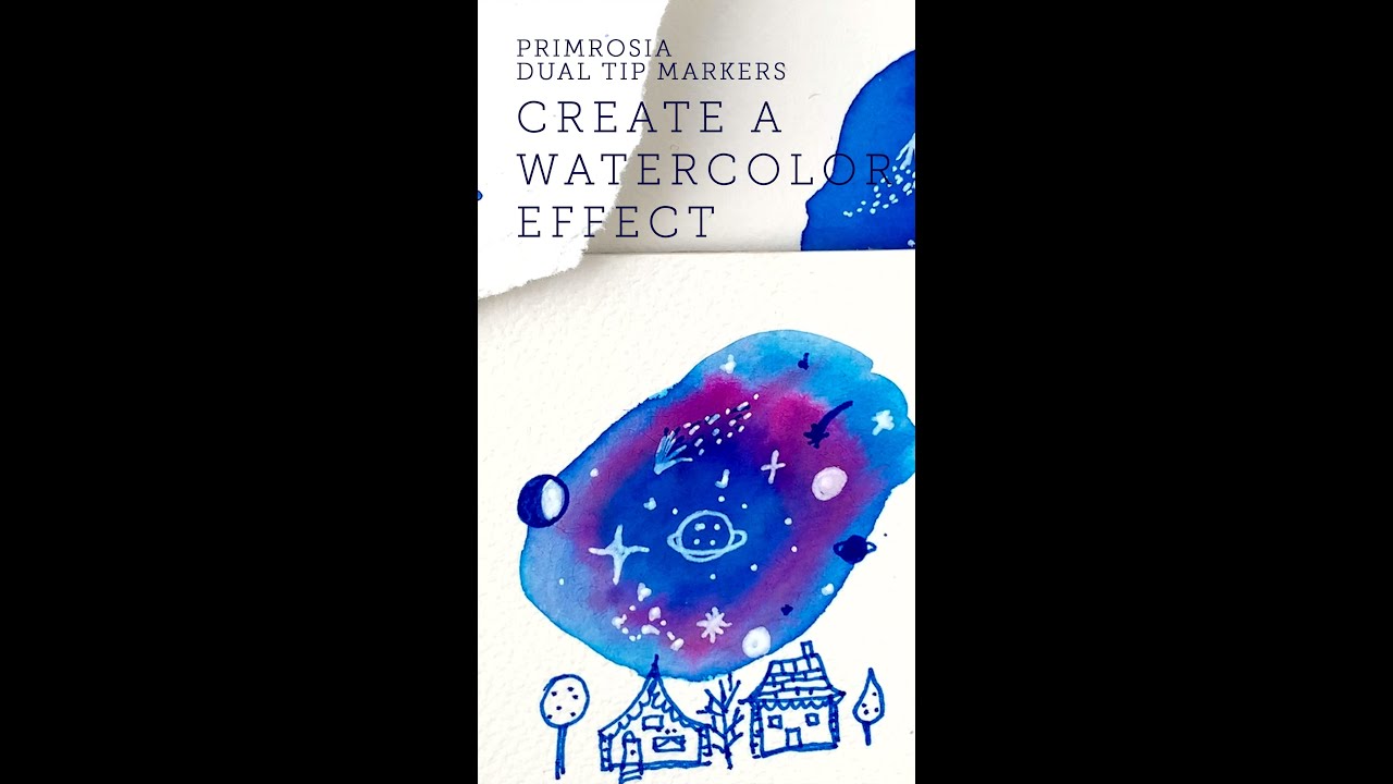 Create watercolor cosmos with Primrosia dual tip markers 