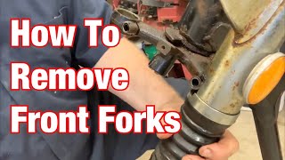 Remove Front Forks on a CB350 CL350 Honda Motorcycle