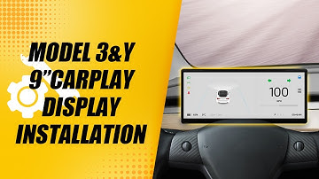 Tesla Model 3 & Y New 9" Carplay Smart LCD Dashboard Heads Up Display Installation
