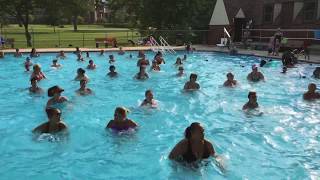 Clip of Aqua Zumba Warm Up moves to Thunderstruck by AC DC for demonstration purposes only