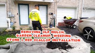 Stone & Red Scallop Edge Installation | HUGE difference |