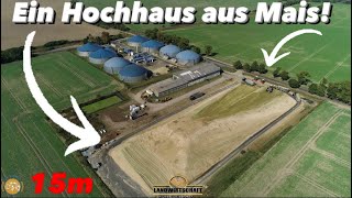 Ein Hochhaus aus Mais! Biogasanlagen Logistik der extra Klasse 15m Maisberg bauen 2x Fendt 1050
