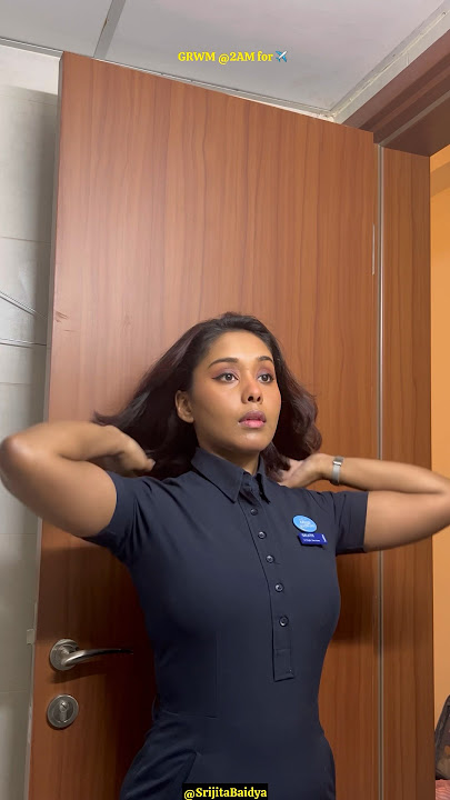 GRWM @2AM For flight✈️Short hair-panic edition🤯 #indigoairlines #cabincrew #airhostess #aviation