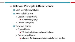 MODULE 3 (The Belmont Report, Ethical Principles S21)