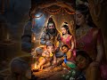 Shiv Ganesh kartikey ko sulate hue #shiv #ganesh #kartik #parvati #mahadev #bholenath #night #sleep
