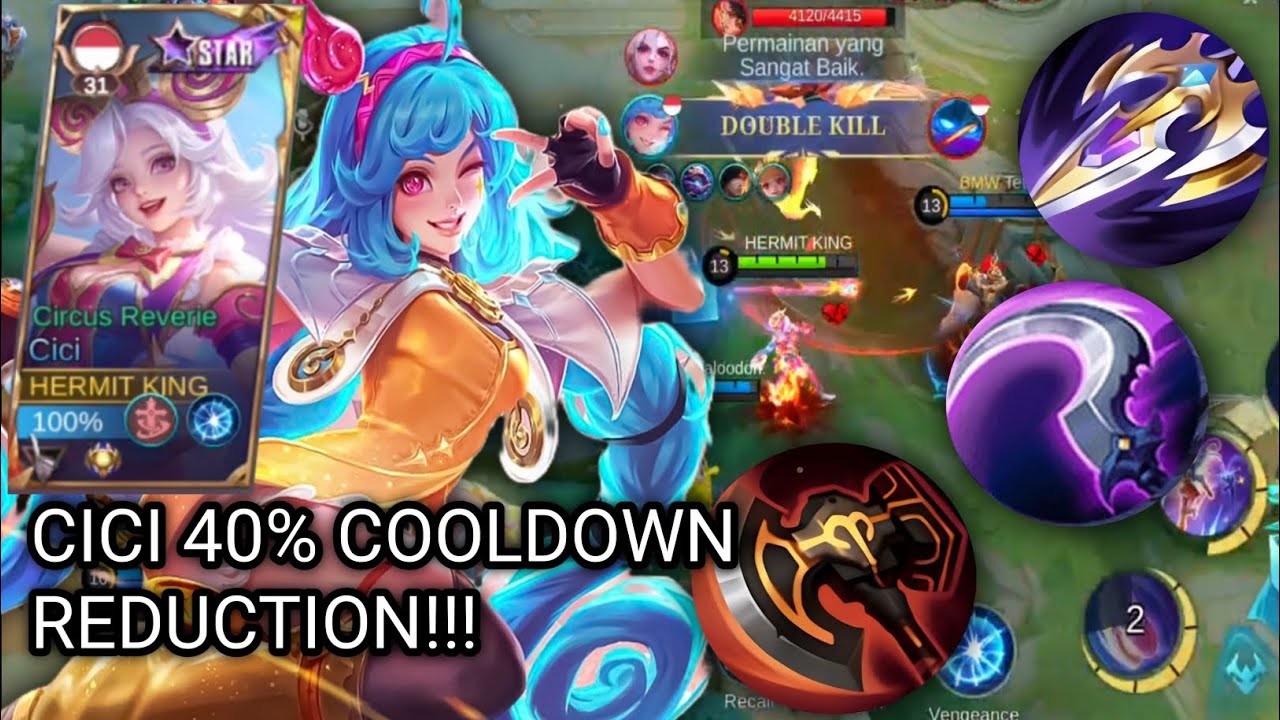 BUILD CICI 40% COOLDOWN REDUCTION!!! SPAM SKILL SAMPE MUSUH MENCRET! 🤯 | MOBILE LEGENDS