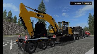 เกมส์ รถแม็คโค รถขุดJCB ขนย้ายรถแบคโฮไปบ่อทราย excavator and truck Farming Simulator 17 screenshot 4