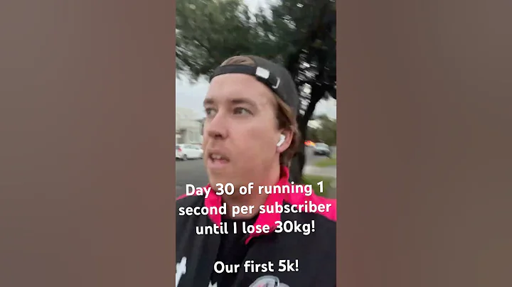 Day 30 of running 1 second per subscriber until I lose 30kg! First 5KM time!! #dailychallenge #run