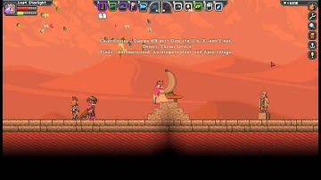 Starbound co-ordinates (Gamma sector) Apex village, Automato seed, and Automato