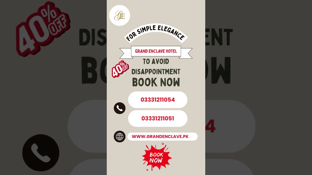 ✨ Grand Enclave Hotel ✨🔥 40% Discount on All Rooms 🔥Private • Comfortable •SecureGrand Enclave Hotel