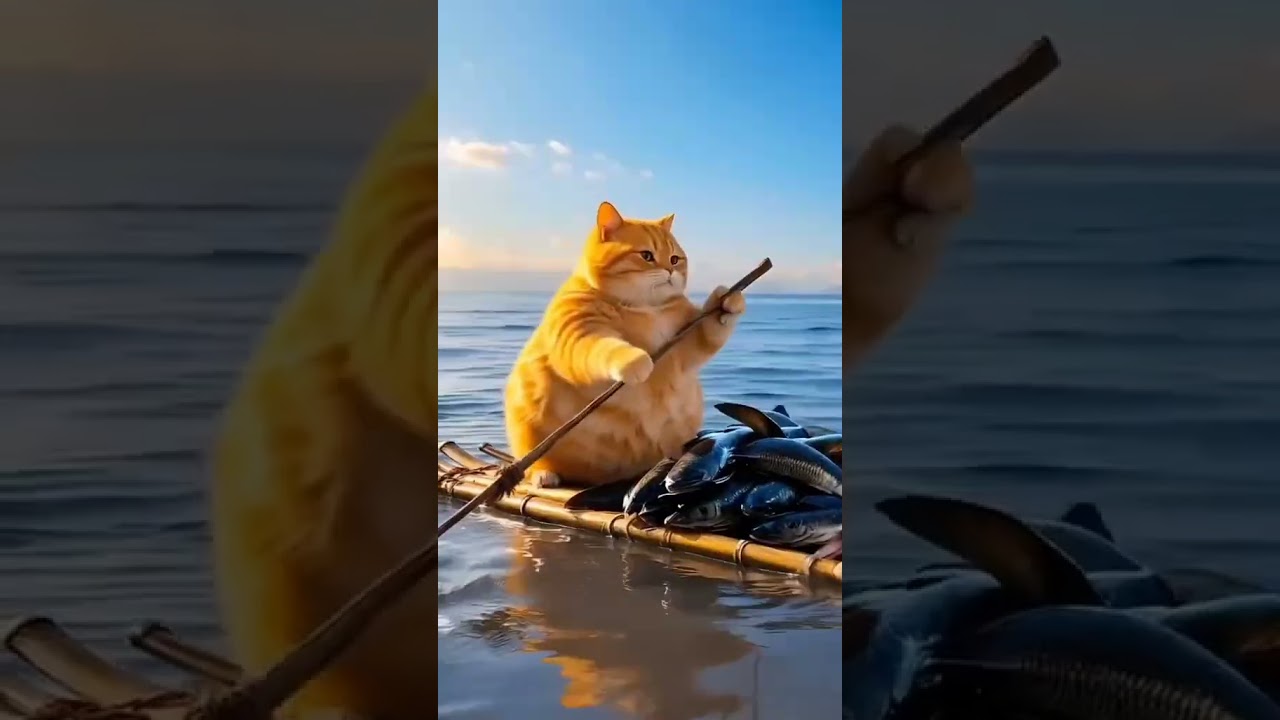 cat making fish fry 🤮🤮🤮