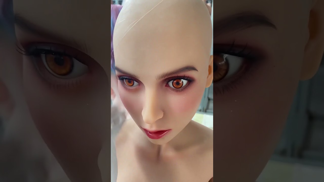 Stunning TPE Sex Doll Head with Red Eyes & Realistic Details