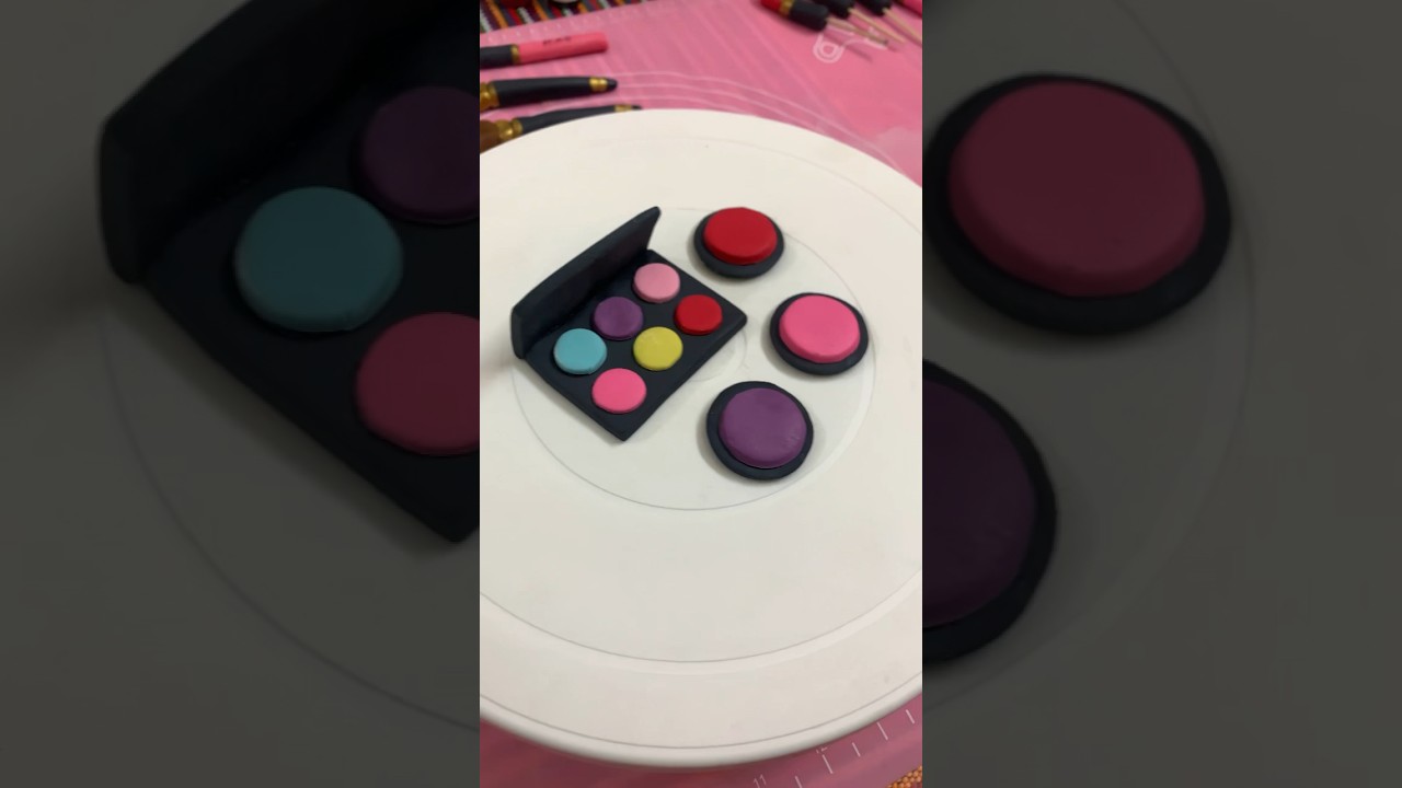 Edible Eyeshadow Fondant Toppers Making Tutorial For Makeup Theme Cake
