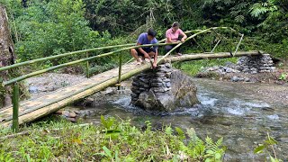 Giant Bamboo Bridge - Build a 50 meter Bridge Across The Stream During The Rainy Season