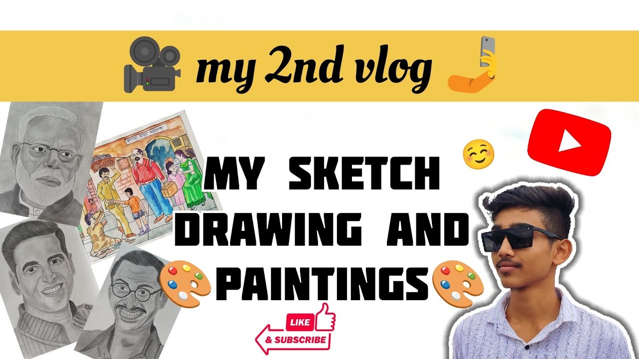 My sketch drawing and paintings🎨 my 2nd vlog 