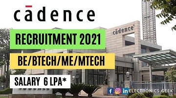Cadence Recruitment 2021 | Intern Software Engineering | Salary ₹ 6 LPA | Electronics Geek