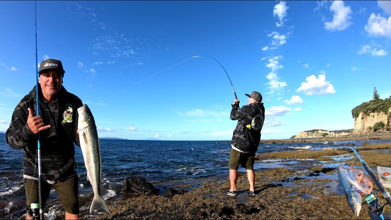 Fishing the local rocks - very hard going but get a nice little feed in ...