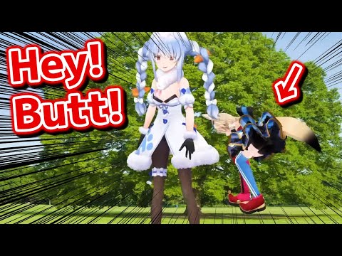 Pekora scolds Polka for showing her B*tt [Hololive Eng Sub]