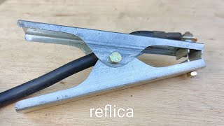 This welder is very creative in making welding negative pliers from square tubes