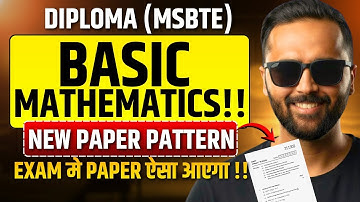 BASIC MATHEMATICS | NEW PAPER PATTERN | Diploma (MSBTE) | Exam Mein Paper Aisa Aayega !!