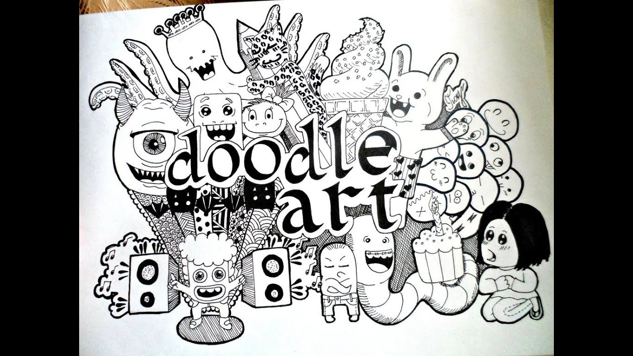 Doodle art  My first doodle - YouTube