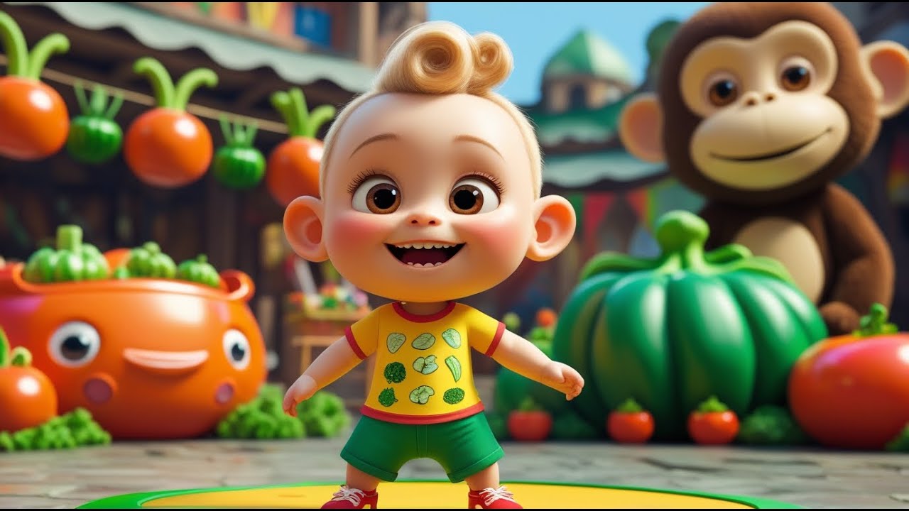 Monkey Veggie Dance Song | Fun Kids Song | Healthy Eating Adventure Rhyme