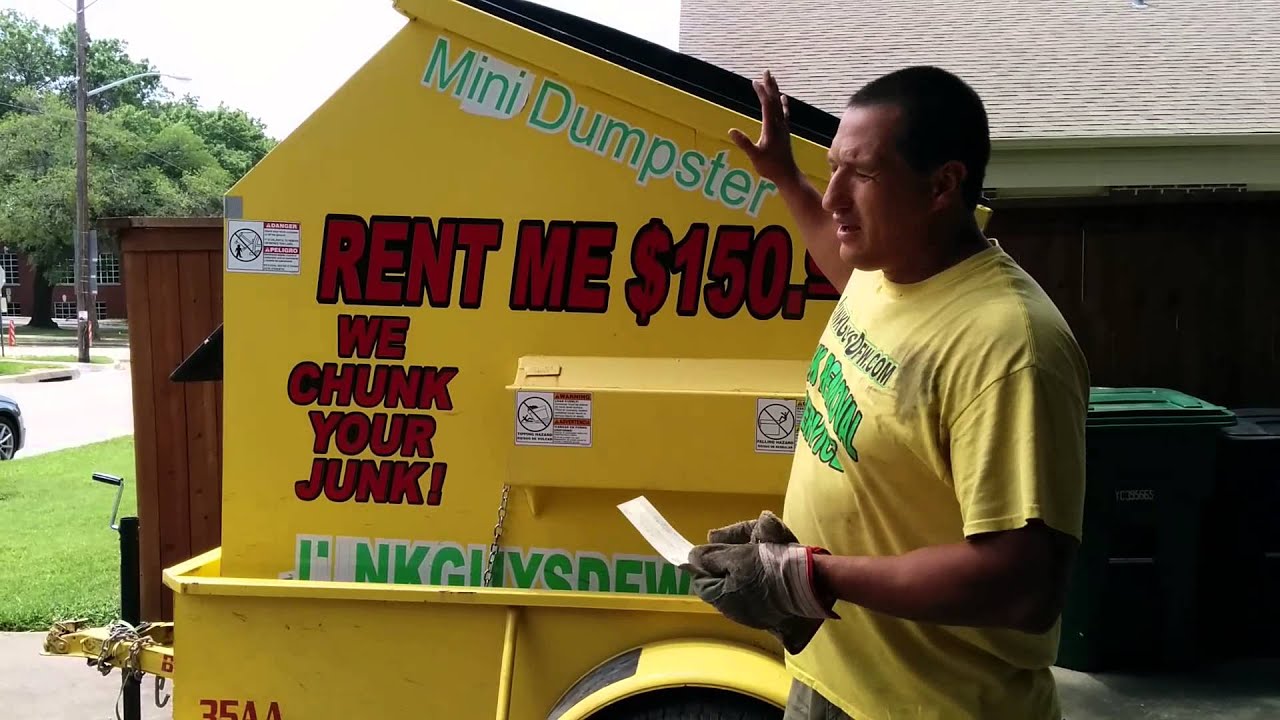 Mini dumpster rental in Fort Worth Texas 150 YouTube