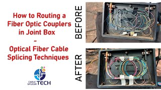 How to Routing a Fiber Optic Couplers in Joint Box  - Optical Fiber Cable Splicing Techniques