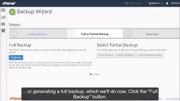 cPanel - Perform a Full Local Backup or Restore