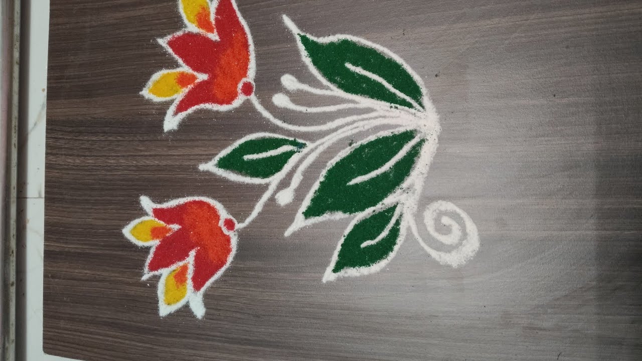 Daily use rangoli #rangoli #dailyrangoli #freehandrangoli - YouTube