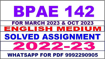 bpae 142 solved assignment 2022-23 in english | bpae 142 solved assignment 2022-23 | bpae 142 2023