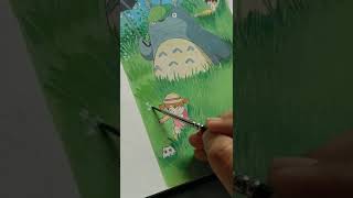 A neighbour Totoro scene I painted in gouache #studioghibli #shorts #myneighbourtotoro #artvideo