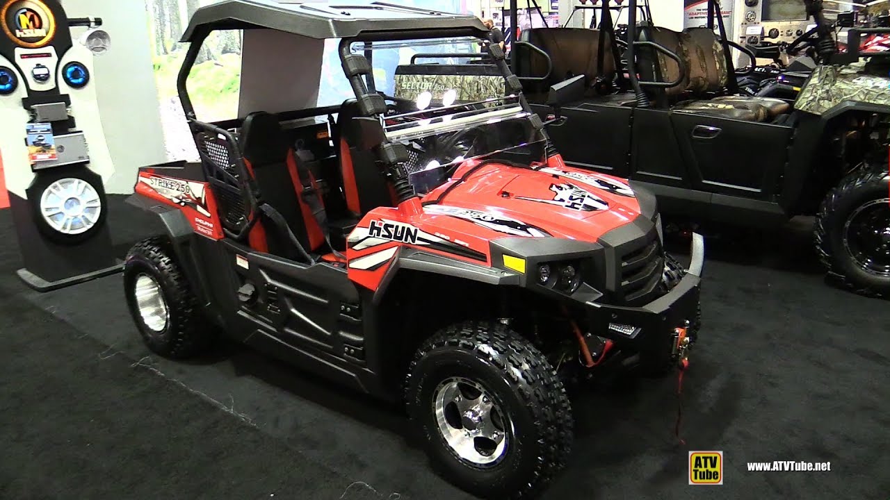 hisun sector 250cc red off road utility buggy