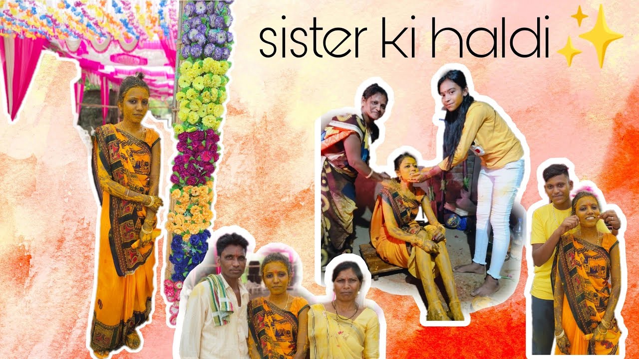 sister ki haldi 🧡|| haldi || indian wedding || Gujarati wedding || pithi || village wedding ||