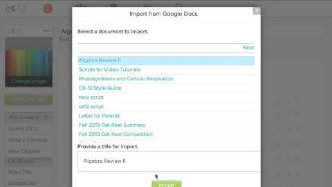 CK-12 Tutorial: How to Import Documents